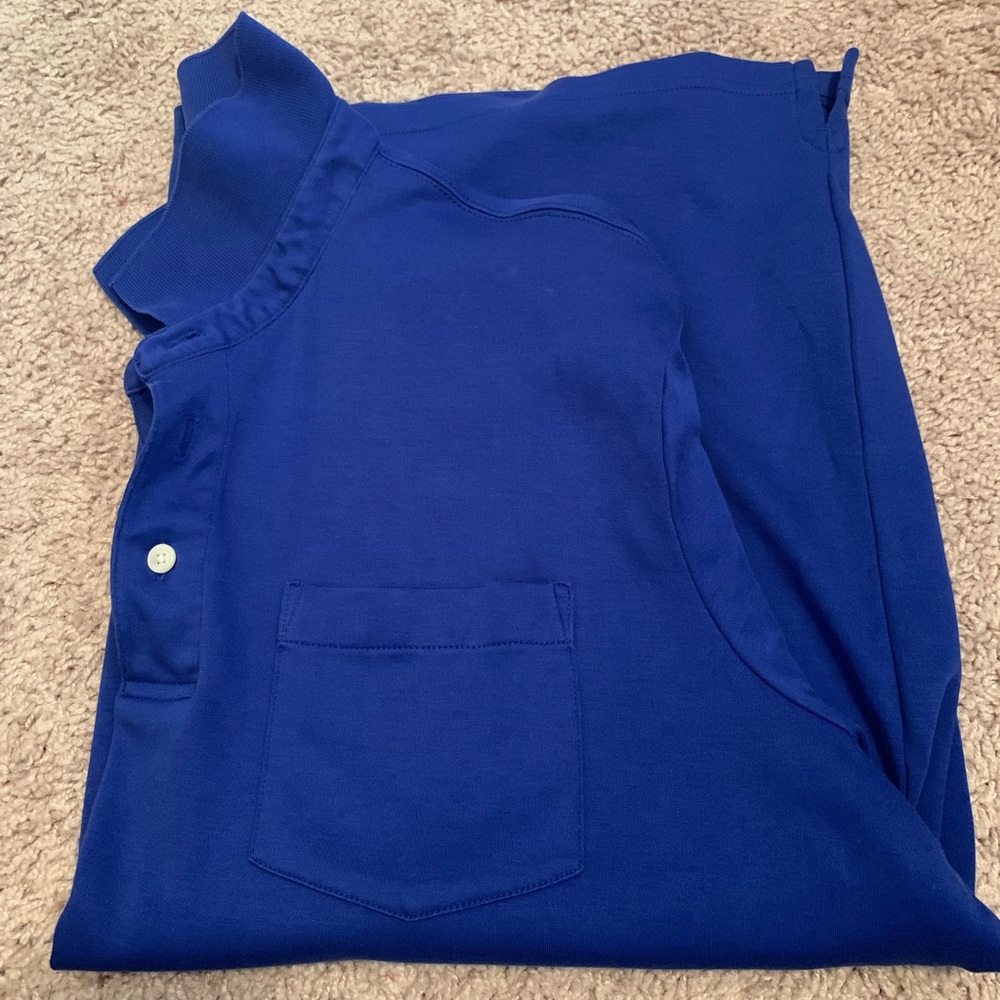 Lands End Pima Cotton Vibrant Blue Polo Shirt XL